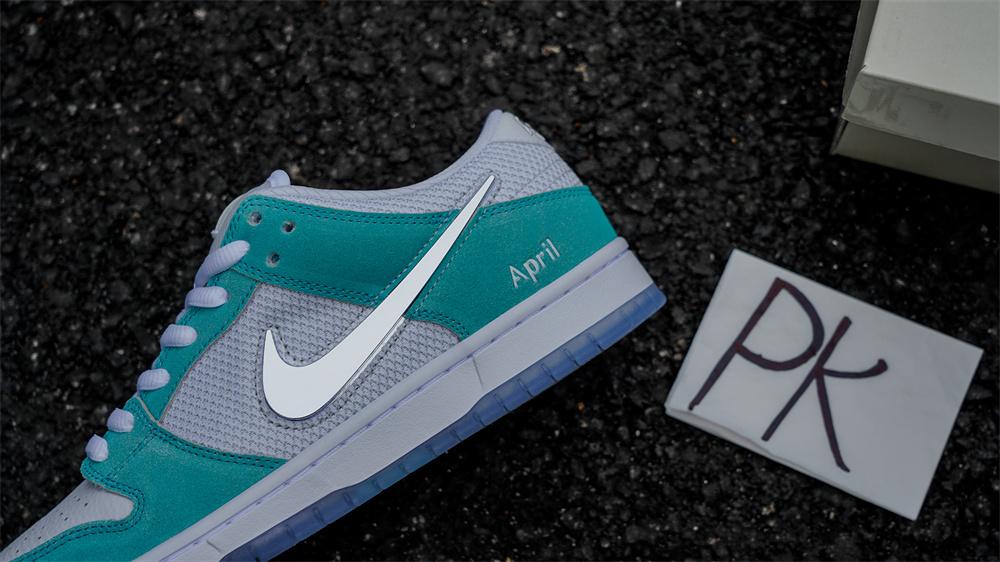 PK GOD APRIL Skateboards X NIKE DUNK SB White and Multi-color RETAIL MATERIALS READY TO SHIP